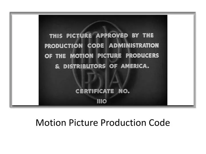 motion picture production code