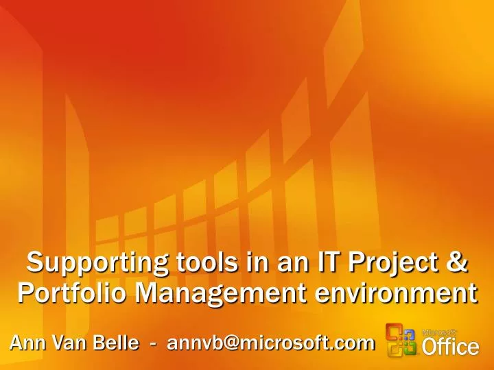 supporting tools in an it project portfolio management environment