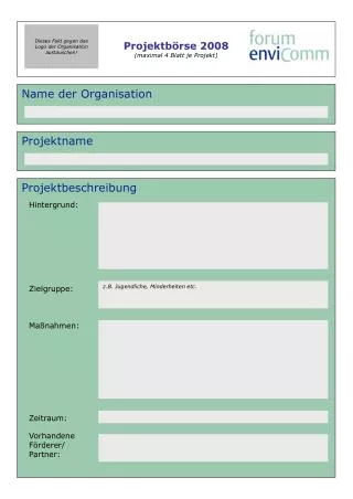 projektb rse 2008 maximal 4 blatt je projekt