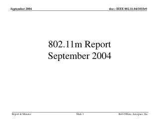 802.11m Report September 2004