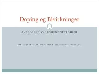 doping og bivirkninger