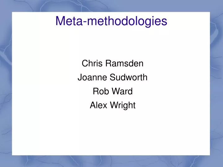 meta methodologies