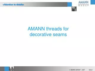 AMANN threads for decorative seams