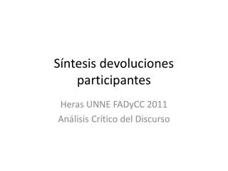 s ntesis devoluciones participantes