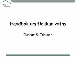 handb k um flokkun vatns