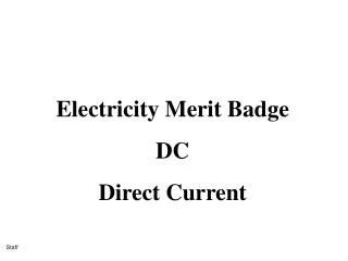 Electricity Merit Badge DC Direct Current