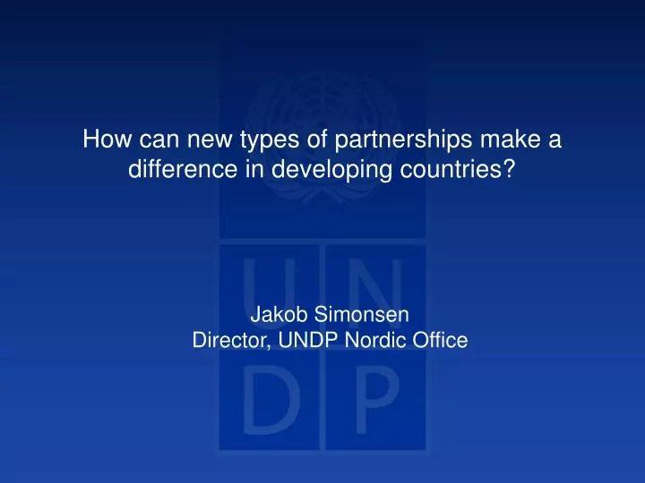 how can new types of partnerships make a difference in developing countries