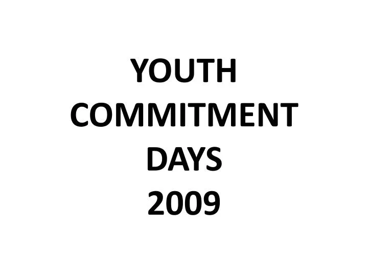youth commitment days 2009