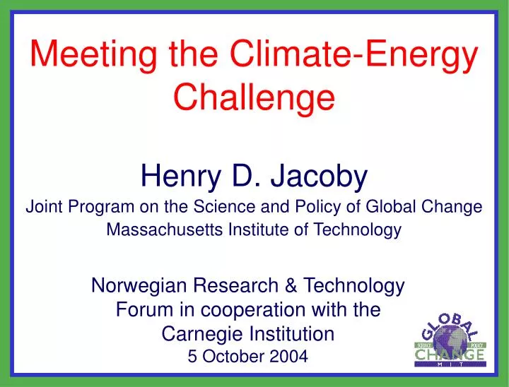 meeting the climate energy challenge