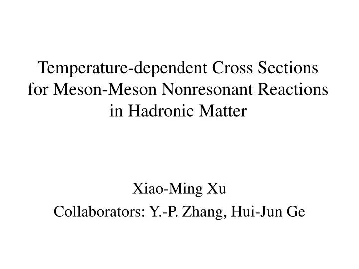 temperature dependent cross sections for meson meson nonresonant reactions in hadronic matter