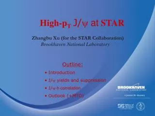 Zhangbu Xu (for the STAR Collaboration) Brookhaven National Laboratory