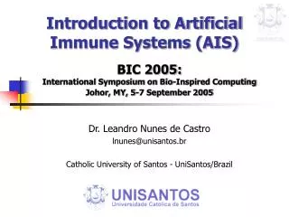 Introduction to Artificial Immune Systems (AIS)