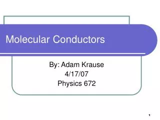 Molecular Conductors