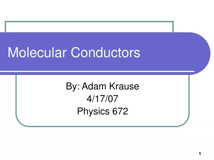 molecular conductors
