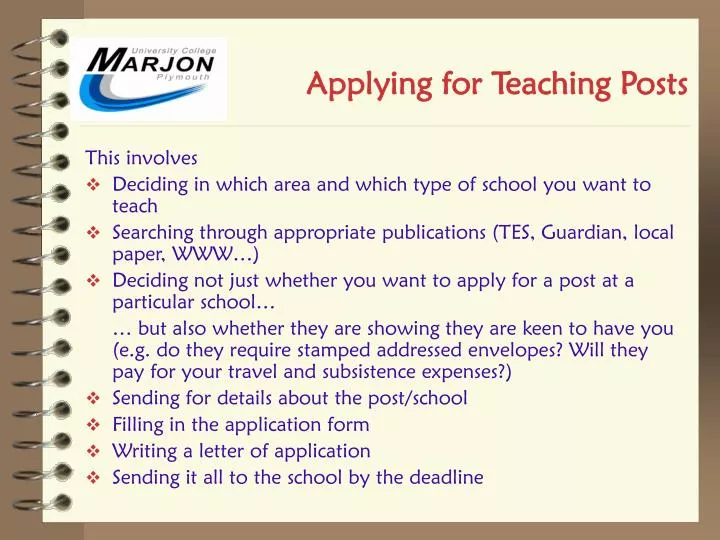 applying for teaching posts