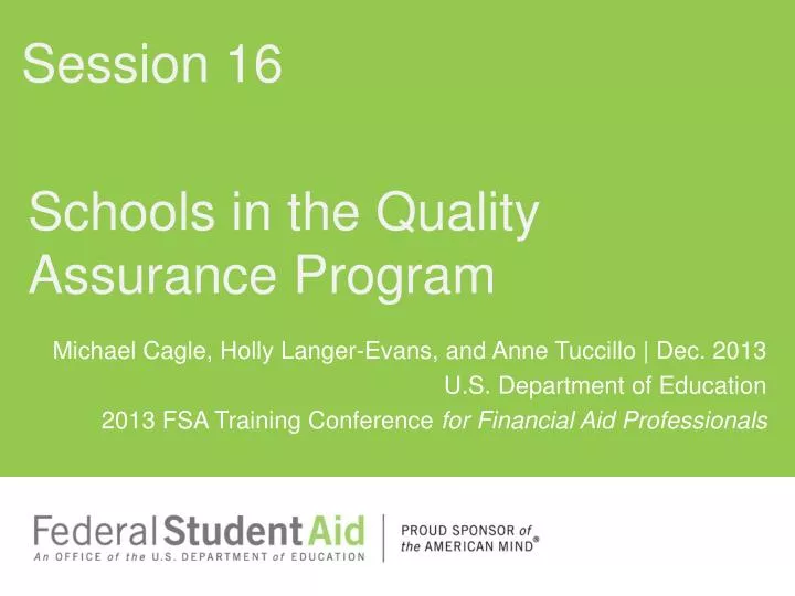 schools in the quality assurance program