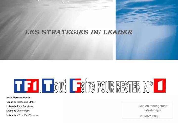 les strategies du leader