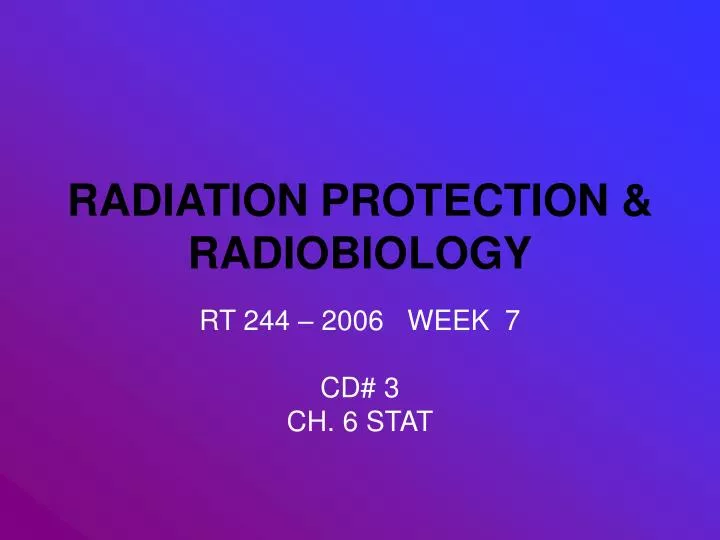 radiation protection radiobiology