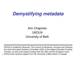 Demystifying metadata