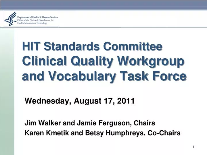 hit standards committee clinical quality workgroup and vocabulary task force