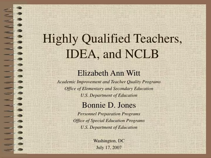 highly qualified teachers idea and nclb