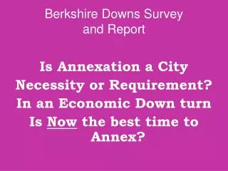 Berkshire Downs Survey and Report