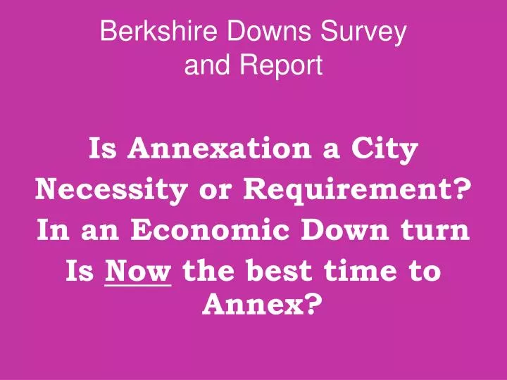 berkshire downs survey and report