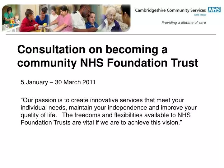consultation on becoming a community nhs foundation trust
