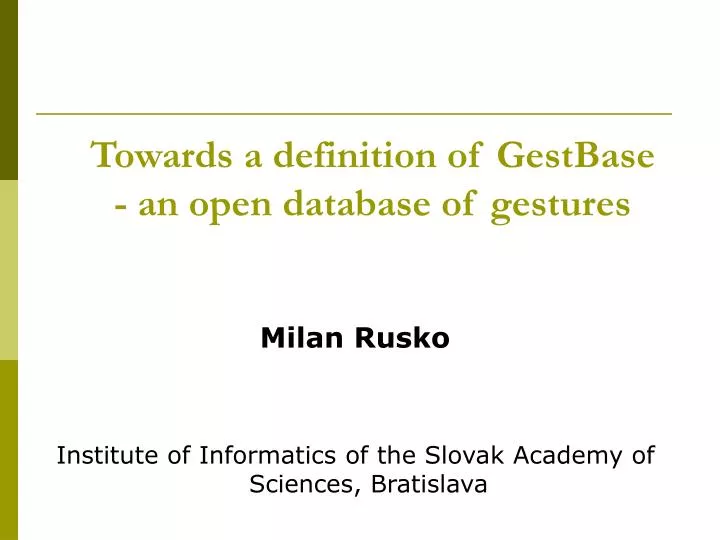 towards a definition of gestbase an open database of gestures