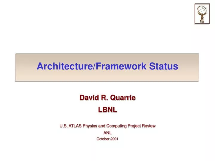 architecture framework status