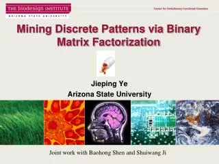 Mining Discrete Patterns via Binary Matrix Factorization