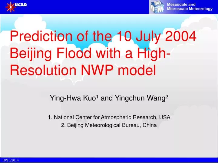 prediction of the 10 july 2004 beijing flood with a high resolution nwp model