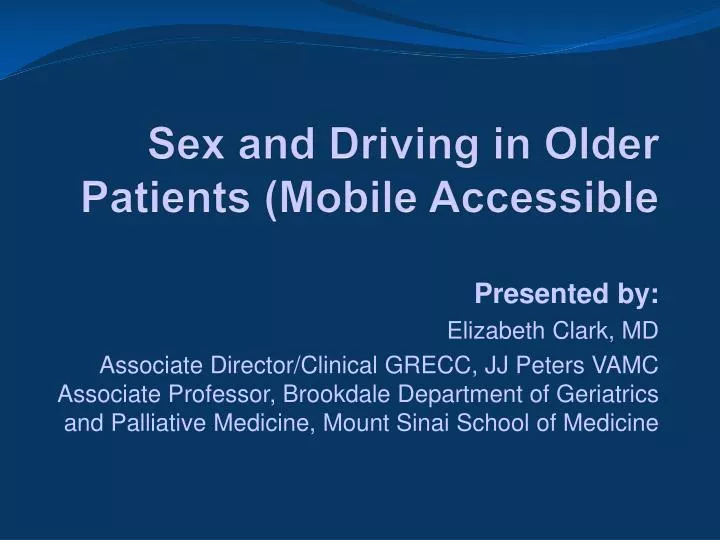 sex and driving in older patients mobile accessible