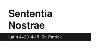 sententia nostrae