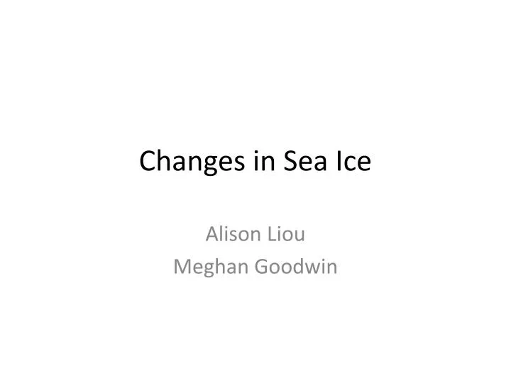 changes in sea ice