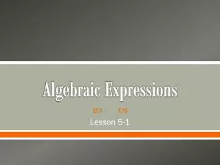 Algebraic Expressions