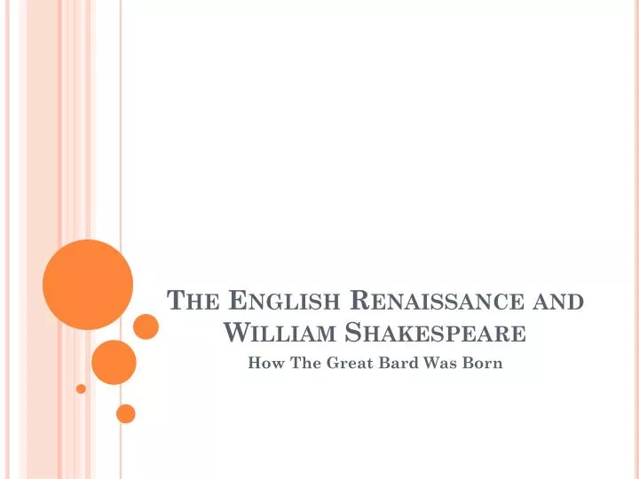 the english renaissance and william shakespeare