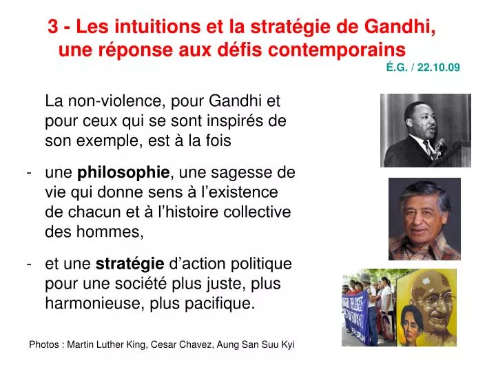 3 les intuitions et la strat gie de gandhi une r ponse aux d fis contemporains g 22 10 09