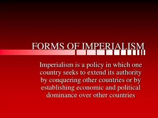 FORMS OF IMPERIALISM