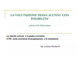 la valutazione degli alunni con disabilita primo ciclo d istruzione