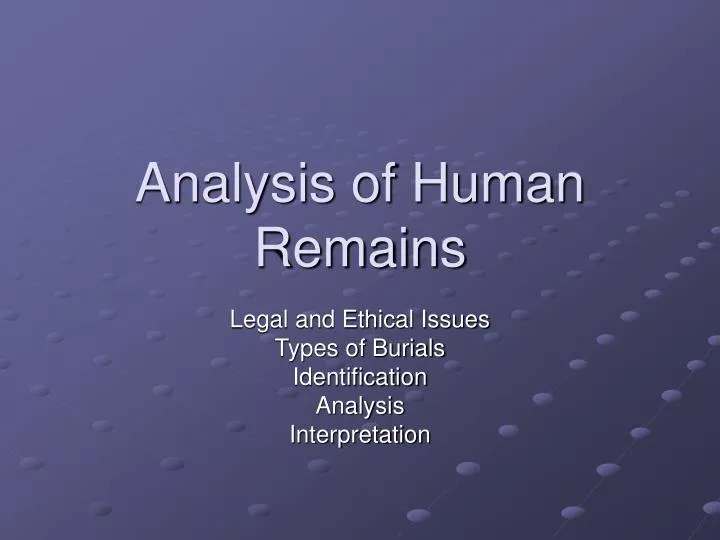 analysis of human remains