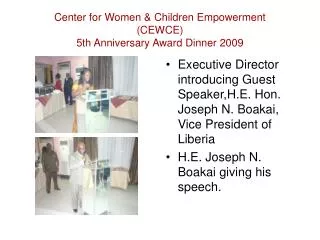Center for Women &amp; Children Empowerment (CEWCE) 5th Anniversary Award Dinner 2009