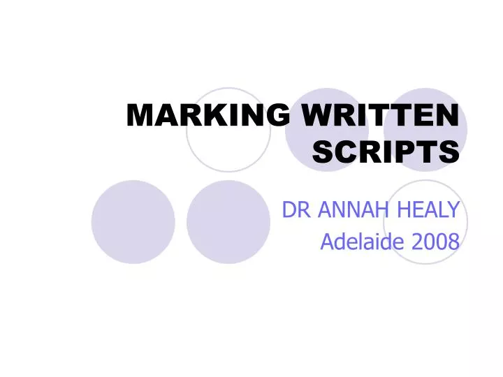 marking written scripts