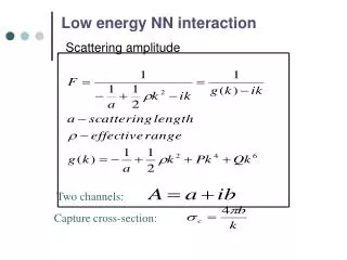 Low energy NN interaction