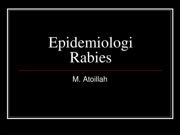 epidemiologi rabies