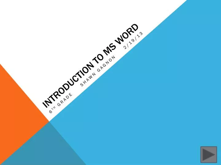 introduction to ms word