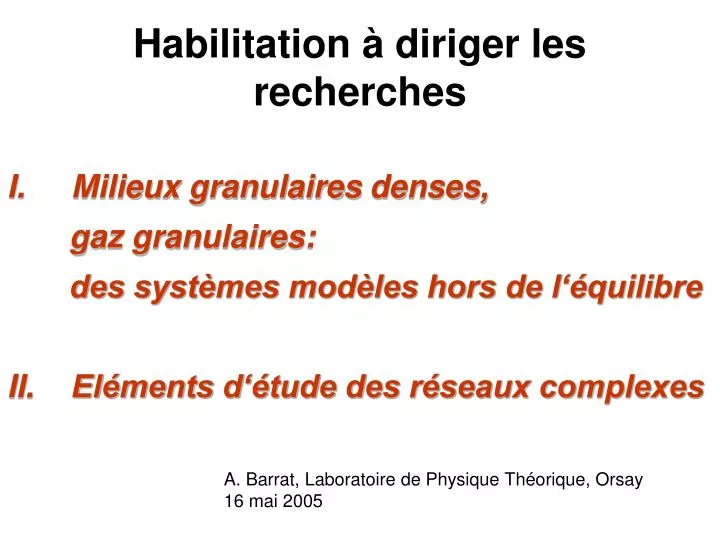 habilitation diriger les recherches