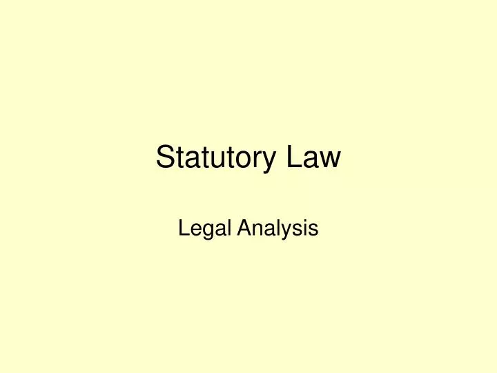 statutory law