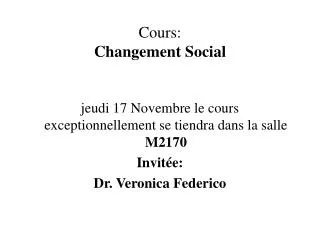 cours changement social
