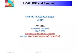 HCAL TPG and Readout